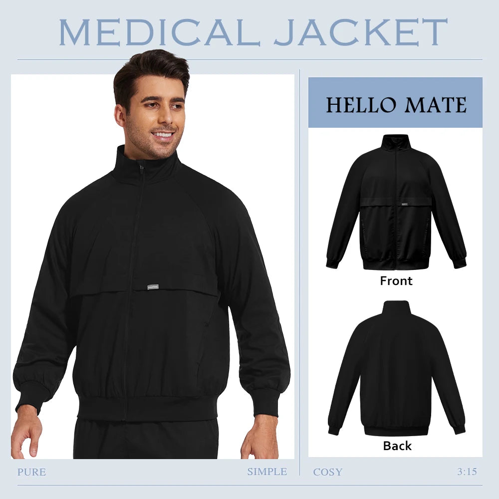 Surgical Anesthesiologist Work Jacket Beauty Spa Uniforms Fashionable High Quality Pocket Nurse Coat Medical Scrub Top Women Men