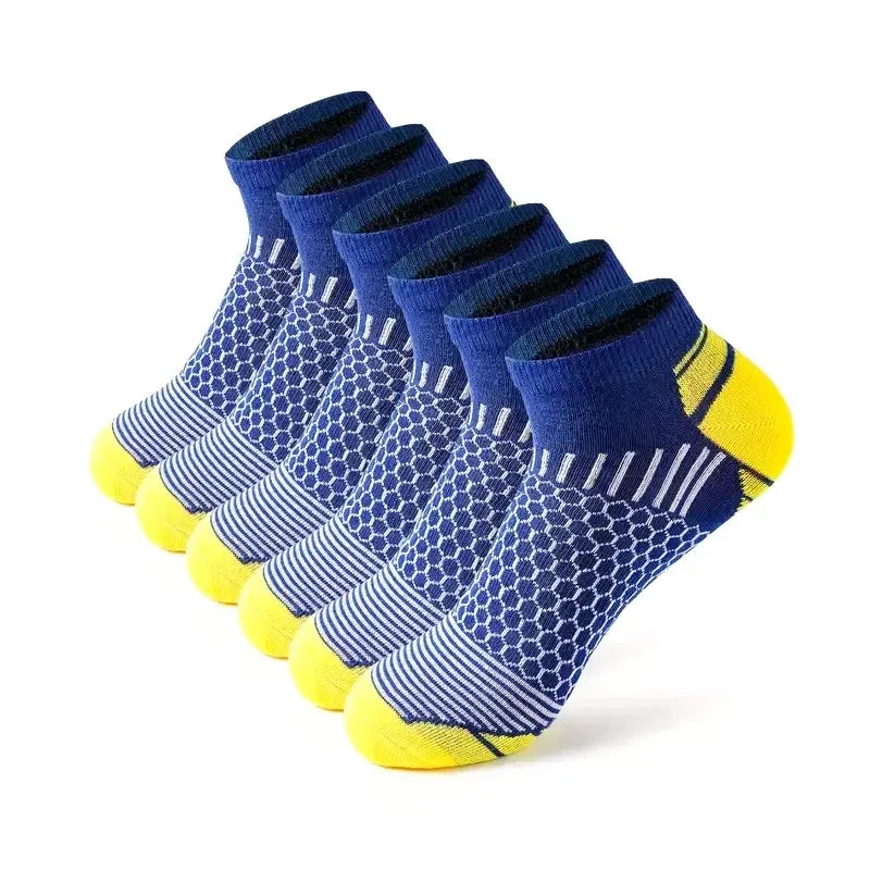 6 pairs Men's Short Sports Socks - Moisture-Wicking, Breathable, All-Season Athletic Socks