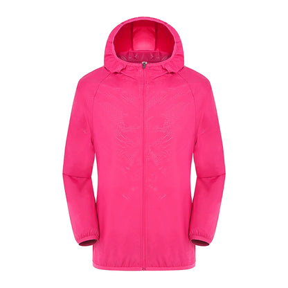 LNGXO Hiking Waterproof Jacket Women Men Camping Running Sun-Protective Windbreaker Quick Dry Outdoor Sport Rain Coat Unisex