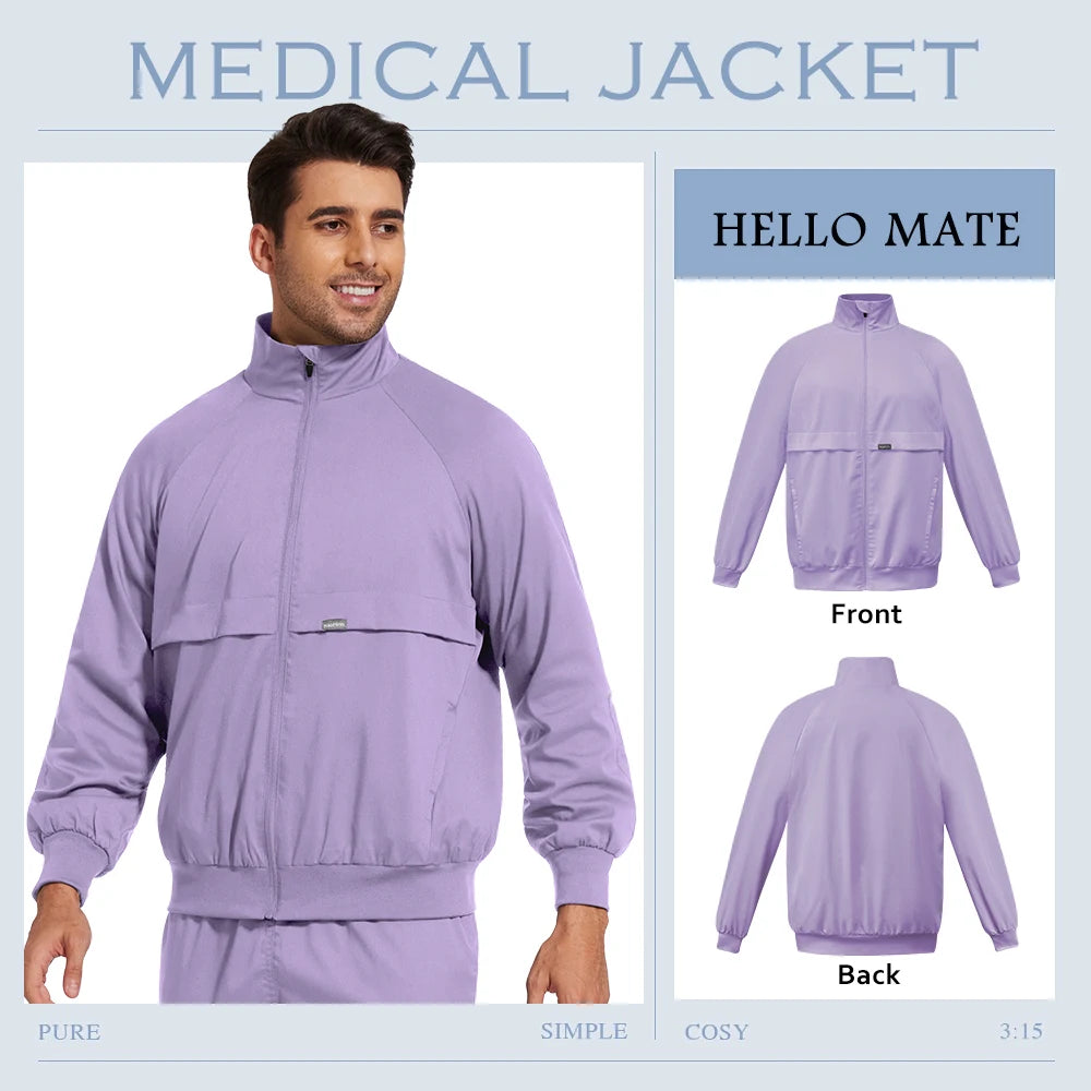 Surgical Anesthesiologist Work Jacket Beauty Spa Uniforms Fashionable High Quality Pocket Nurse Coat Medical Scrub Top Women Men