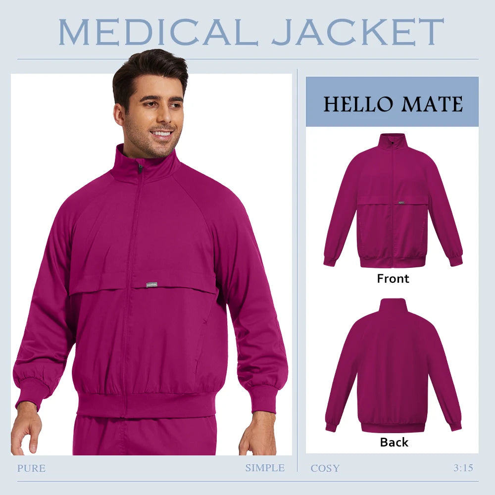 Surgical Anesthesiologist Work Jacket Beauty Spa Uniforms Fashionable High Quality Pocket Nurse Coat Medical Scrub Top Women Men
