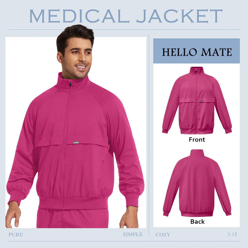 Surgical Anesthesiologist Work Jacket Beauty Spa Uniforms Fashionable High Quality Pocket Nurse Coat Medical Scrub Top Women Men