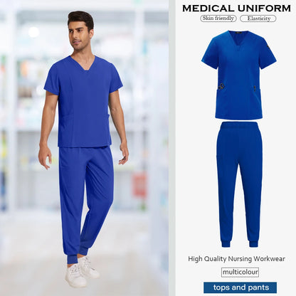 Scrub Sets Uniforms Nursing Mens Medical Scrubs Pet Clinic Veterinary Uniform Dental Cosmetic Workwear Lab Coat Scrubs Top Pants