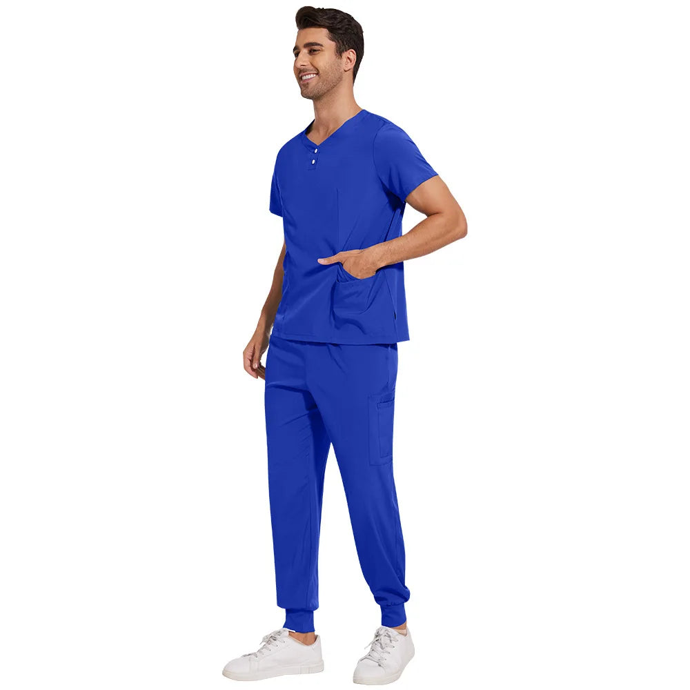 Slim Fit  Men Scrubs Sets Surgical Clothes Medical Uniforms Nurses Accessories Dental Clinic Beauty Salon Spa Workwear Clothes