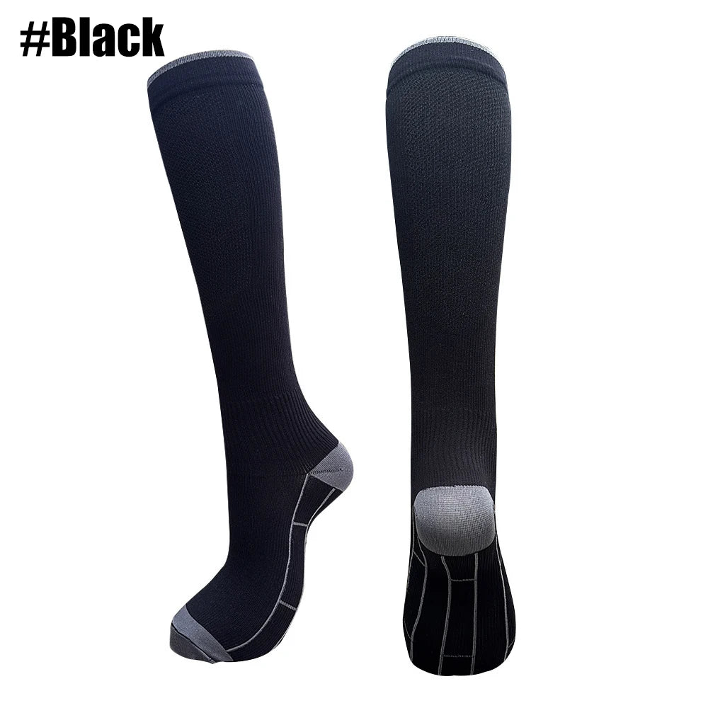 1Pair Compression Socks 20-30 mmHg - Men - Running, Nurses, Shin Splints, Flight, Travel