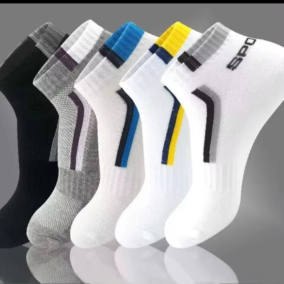 10 Pair High Quality Men Ankle Socks Breathable Cotton Sports Socks Mesh Casual Athletic Summer Thin Cut Short Sokken Size 38-48