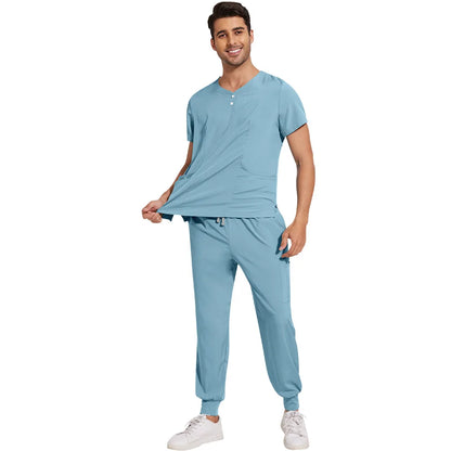 Slim Fit  Men Scrubs Sets Surgical Clothes Medical Uniforms Nurses Accessories Dental Clinic Beauty Salon Spa Workwear Clothes