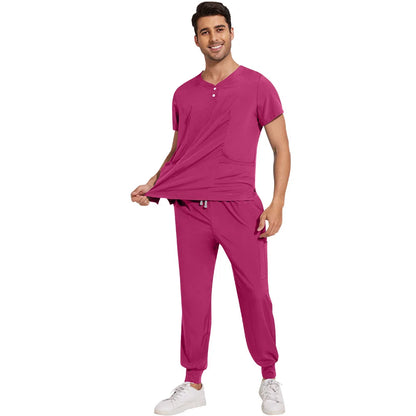 Slim Fit  Men Scrubs Sets Surgical Clothes Medical Uniforms Nurses Accessories Dental Clinic Beauty Salon Spa Workwear Clothes