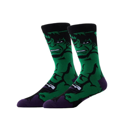 Anime Marvel Men Socks Spider Man Long Sports stockings Men‘s Knee-High cosplay Iron Man Sock Personality Hip Hop for kids
