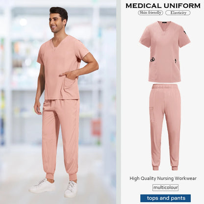 Scrub Sets Uniforms Nursing Mens Medical Scrubs Pet Clinic Veterinary Uniform Dental Cosmetic Workwear Lab Coat Scrubs Top Pants