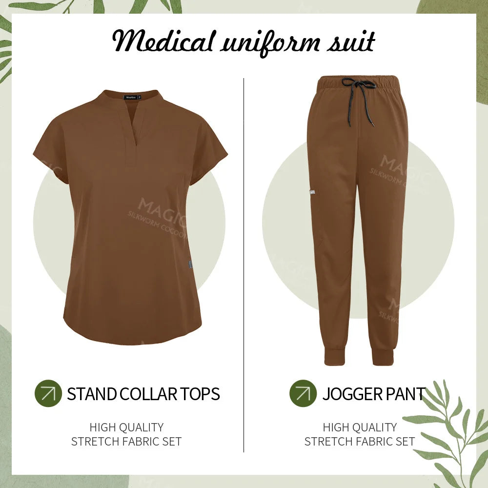 Scrubs Sets Pet Medical Uniforms Clothing Women Nurse Costume Spa Uniforms Surgery Suit Nurse Accessories Doctor Scrubs Workwear