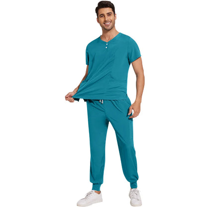 Slim Fit  Men Scrubs Sets Surgical Clothes Medical Uniforms Nurses Accessories Dental Clinic Beauty Salon Spa Workwear Clothes