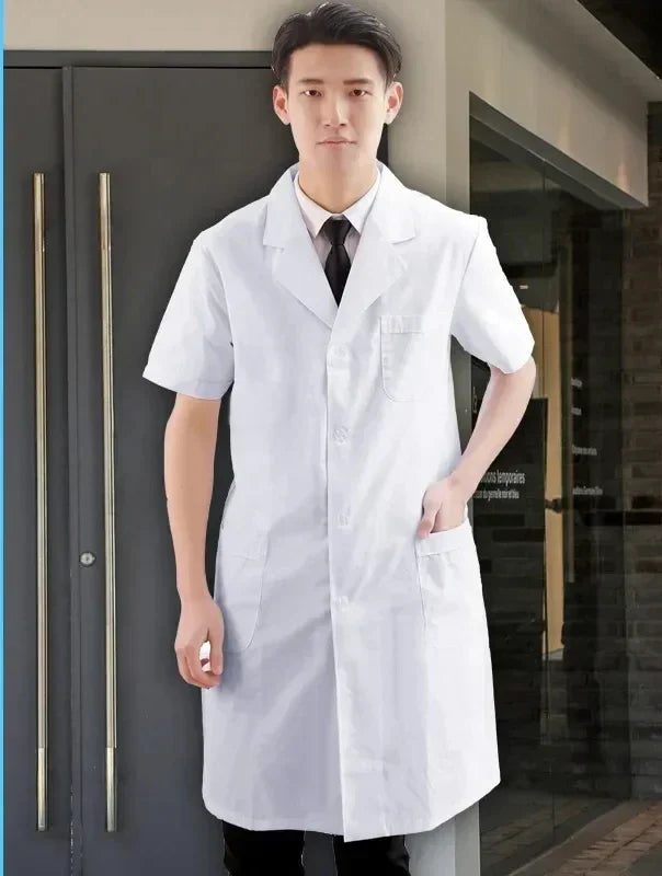 Unisex Medical Lab Coats – Women's Long Sleeve & Men's Short Sleeve Doctor Uniforms for Hospital/College