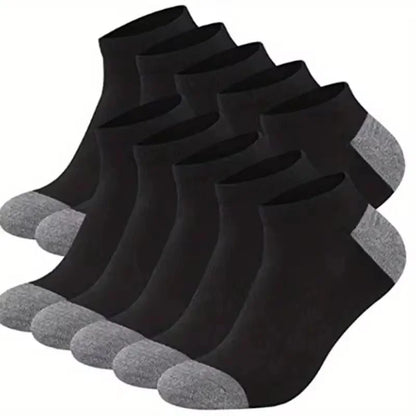 10 Pair High Quality Men Ankle Socks Breathable Cotton Sports Socks Mesh Casual Athletic Summer Thin Cut Short Sokken Size 38-48