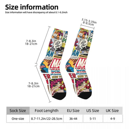Spiderman Superhero Comics Socks Autumn Stockings Funny Women Men Warm Soft Socks Graphic Cycling Non Skid Socks