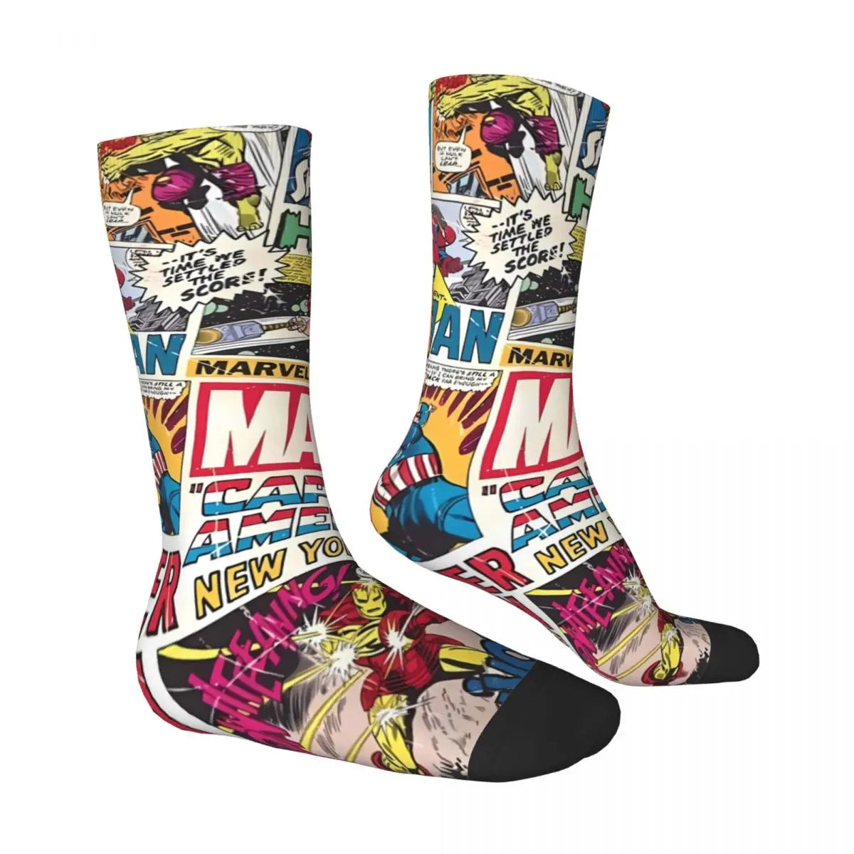 Spiderman Superhero Comics Socks Autumn Stockings Funny Women Men Warm Soft Socks Graphic Cycling Non Skid Socks