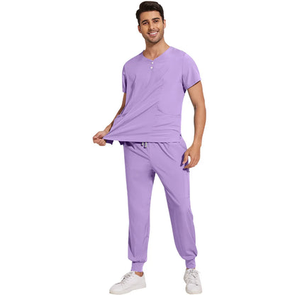 Slim Fit  Men Scrubs Sets Surgical Clothes Medical Uniforms Nurses Accessories Dental Clinic Beauty Salon Spa Workwear Clothes