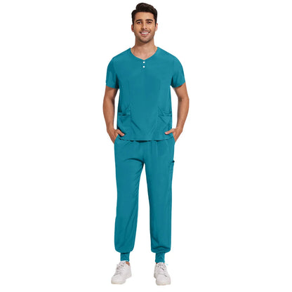 Slim Fit  Men Scrubs Sets Surgical Clothes Medical Uniforms Nurses Accessories Dental Clinic Beauty Salon Spa Workwear Clothes