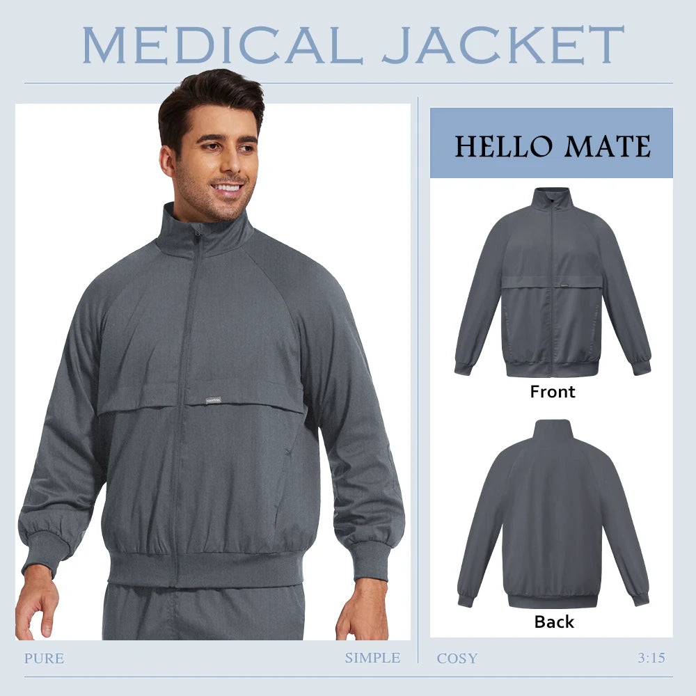 Surgical Anesthesiologist Work Jacket Beauty Spa Uniforms Fashionable High Quality Pocket Nurse Coat Medical Scrub Top Women Men