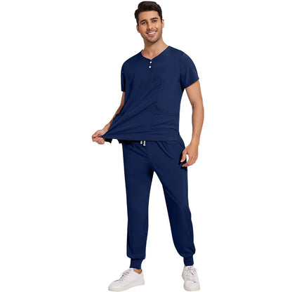 Slim Fit  Men Scrubs Sets Surgical Clothes Medical Uniforms Nurses Accessories Dental Clinic Beauty Salon Spa Workwear Clothes