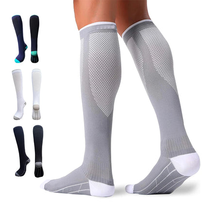 1Pair Compression Socks 20-30 mmHg - Men - Running, Nurses, Shin Splints, Flight, Travel