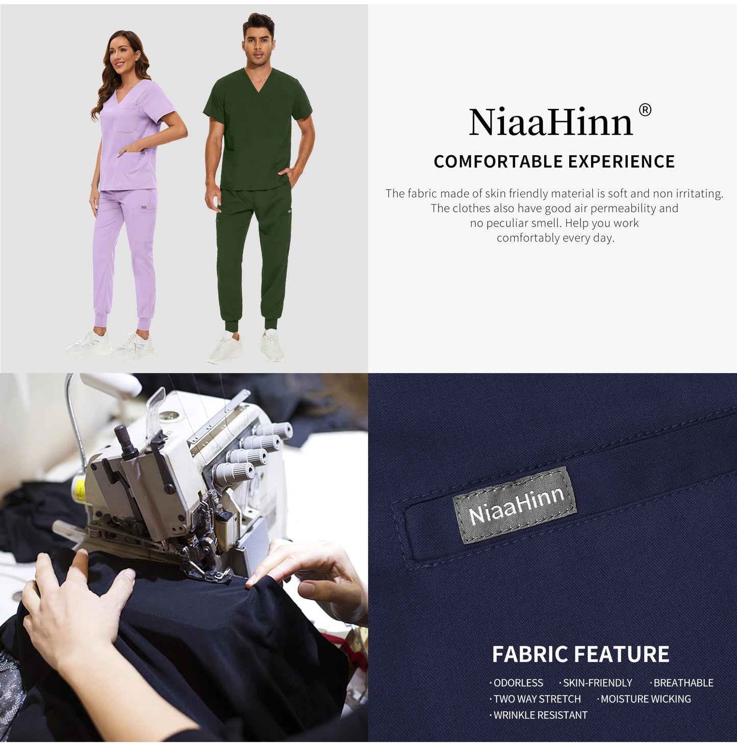 Scrubs Uniform Men Workwear Lab Work Clothes Uniforms Health Service Nursing Uniforms Short Sleeve V-neck Scrubs Tops+Pants Suit