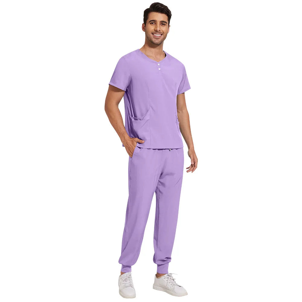 Slim Fit  Men Scrubs Sets Surgical Clothes Medical Uniforms Nurses Accessories Dental Clinic Beauty Salon Spa Workwear Clothes