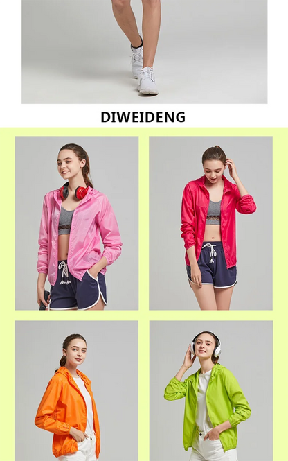 JNLN Camping Rain Jacket Men Women Waterproof Sun Protection Clothing Fishing Hunting Clothes Quick Dry Windbreaker With Pocket