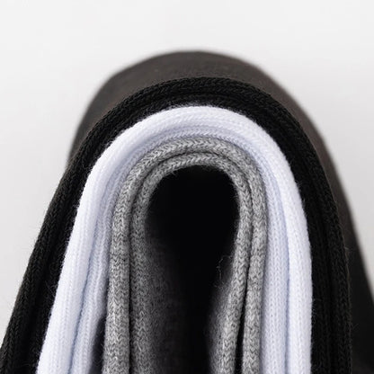 5 Pairs/Lot Black White Men's Socks Business Solid Color Casual Simple Versatile Breathable Cotton Sports Mesh Short Socks