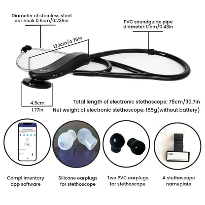Bluetooth Wireless Intelligent Digital Stethoscope use for Clinics Hospitals Homes