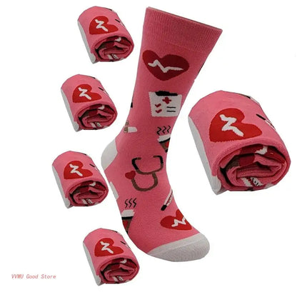 Hospital Appliance Cotton Socks Funny Stethoscope Doctor Nurse Hosiery