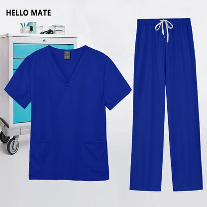Scrubs Uniforms Men Women Beauty Straight Pants Set Wholesale Medical Surgical Clothes Nurse Accessories Dental Clinic Workwear