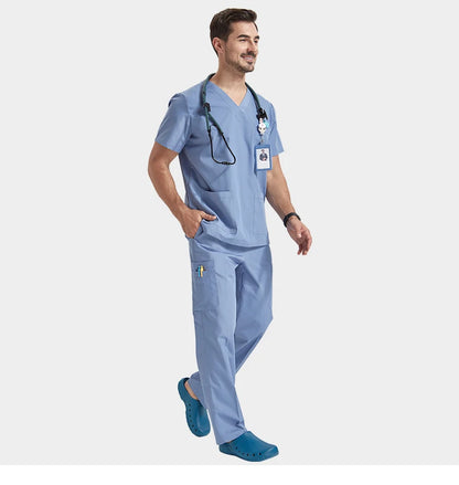 Men's Medical Scrubs Sets Hospital Nursing Uniforms Breathable Sanitary Clinical Aesthetic Nurse Suits Doctor Workwear 8020-02