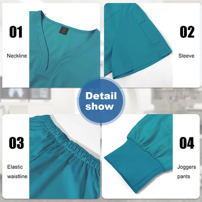 Scrub Sets Uniforms Nursing Mens Medical Scrubs Pet Clinic Veterinary Uniform Dental Cosmetic Workwear Lab Coat Scrubs Top Pants