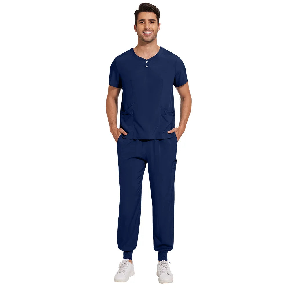 Slim Fit  Men Scrubs Sets Surgical Clothes Medical Uniforms Nurses Accessories Dental Clinic Beauty Salon Spa Workwear Clothes