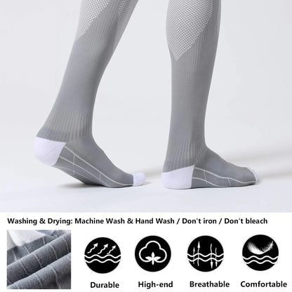 1Pair Compression Socks 20-30 mmHg - Men - Running, Nurses, Shin Splints, Flight, Travel