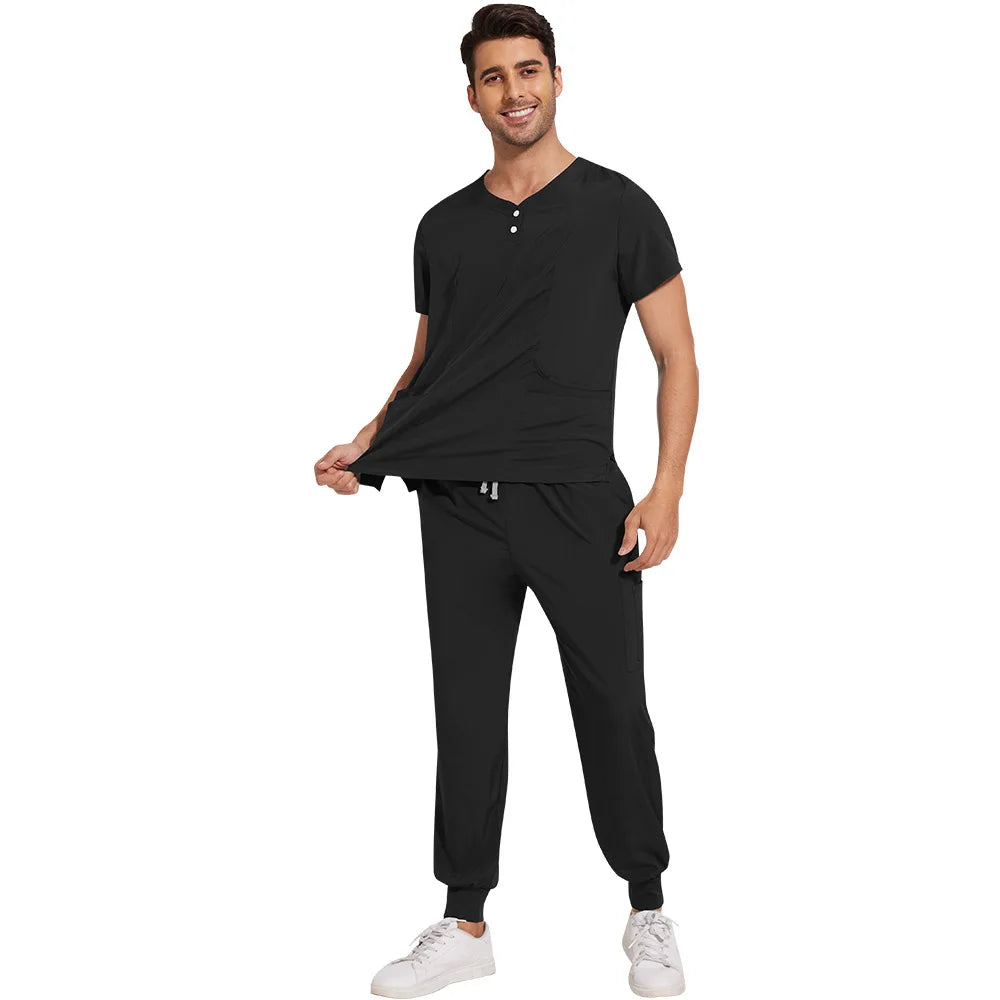 Slim Fit  Men Scrubs Sets Surgical Clothes Medical Uniforms Nurses Accessories Dental Clinic Beauty Salon Spa Workwear Clothes