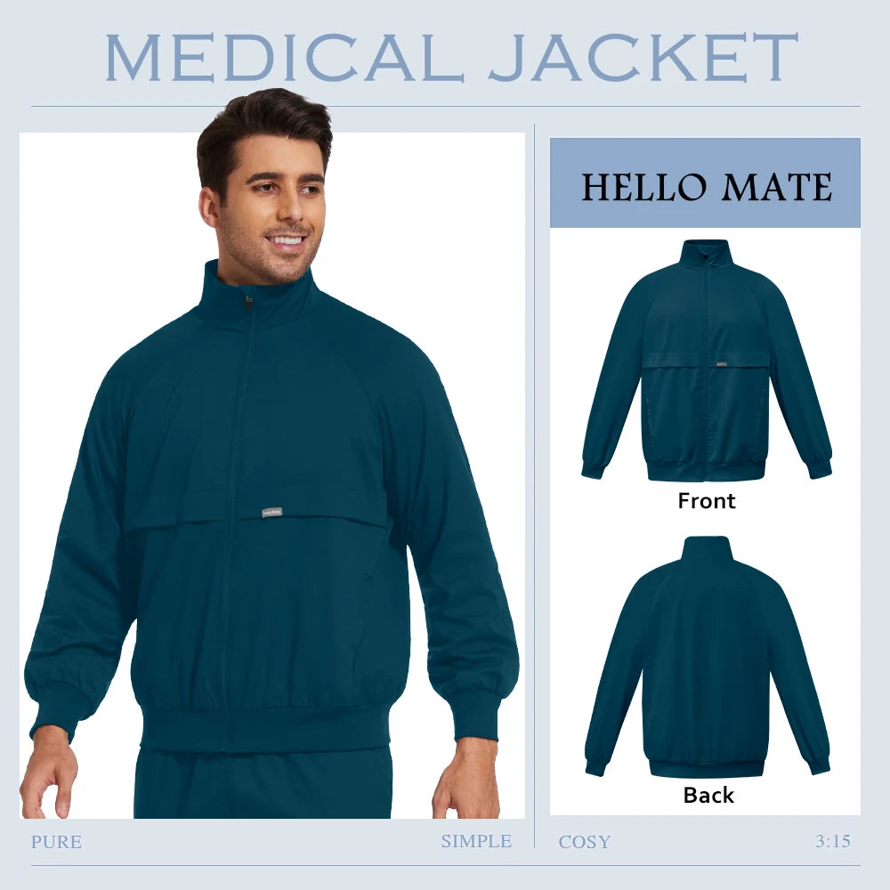 Surgical Anesthesiologist Work Jacket Beauty Spa Uniforms Fashionable High Quality Pocket Nurse Coat Medical Scrub Top Women Men
