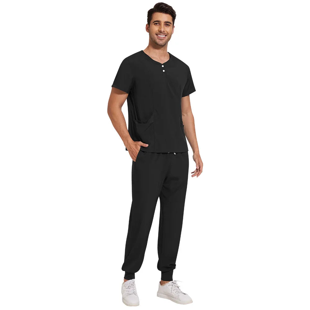 Slim Fit  Men Scrubs Sets Surgical Clothes Medical Uniforms Nurses Accessories Dental Clinic Beauty Salon Spa Workwear Clothes