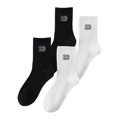 Men's Crew Socks, Classic, Number 23 Design, Comfortable, Breathable, Moisture-Wicking