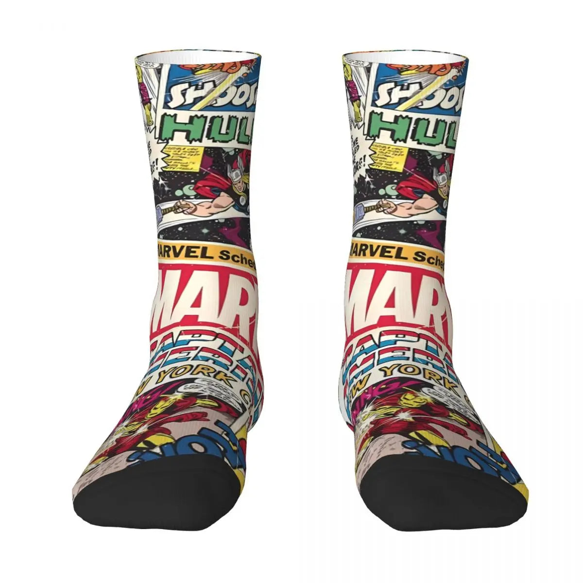Spiderman Superhero Comics Socks Autumn Stockings Funny Women Men Warm Soft Socks Graphic Cycling Non Skid Socks