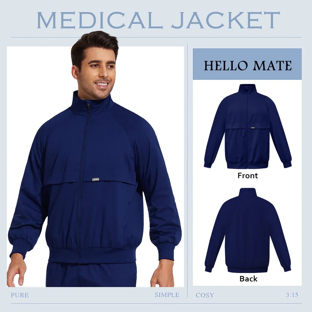 Surgical Anesthesiologist Work Jacket Beauty Spa Uniforms Fashionable High Quality Pocket Nurse Coat Medical Scrub Top Women Men