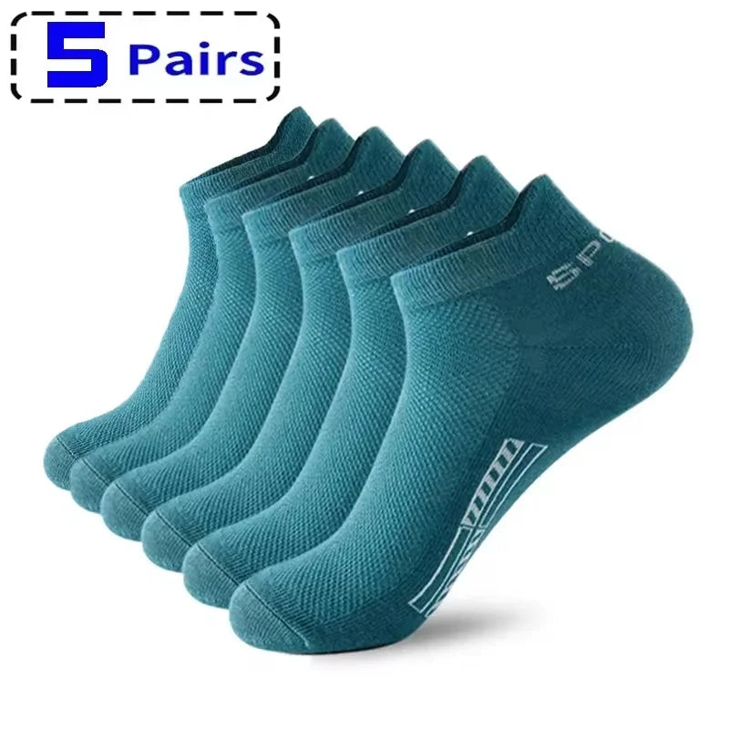 10 Pair High Quality Men Ankle Socks Breathable Cotton Sports Socks Mesh Casual Athletic Summer Thin Cut Short Sokken Size 38-48