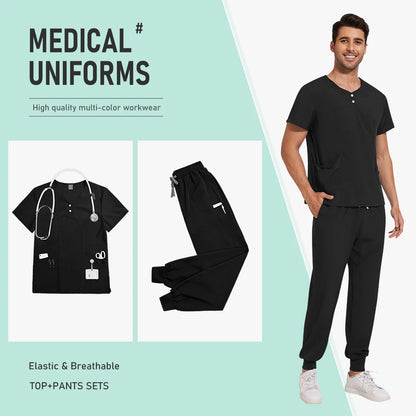 Hospital Uniform Nurse Scrub Unisex Men Surgical Uniforms Woman Soft Nursing Healthcare Pharmacy Articles Short Sleeved Top Pant