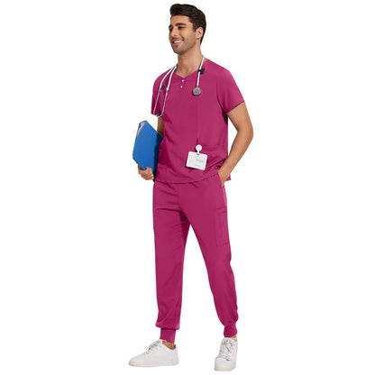 Slim Fit  Men Scrubs Sets Surgical Clothes Medical Uniforms Nurses Accessories Dental Clinic Beauty Salon Spa Workwear Clothes