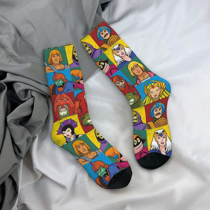 Friends He-Man The Master Of The Universe Socks New 3D Print Funny Harajuku Unisex Middle Tube Socks
