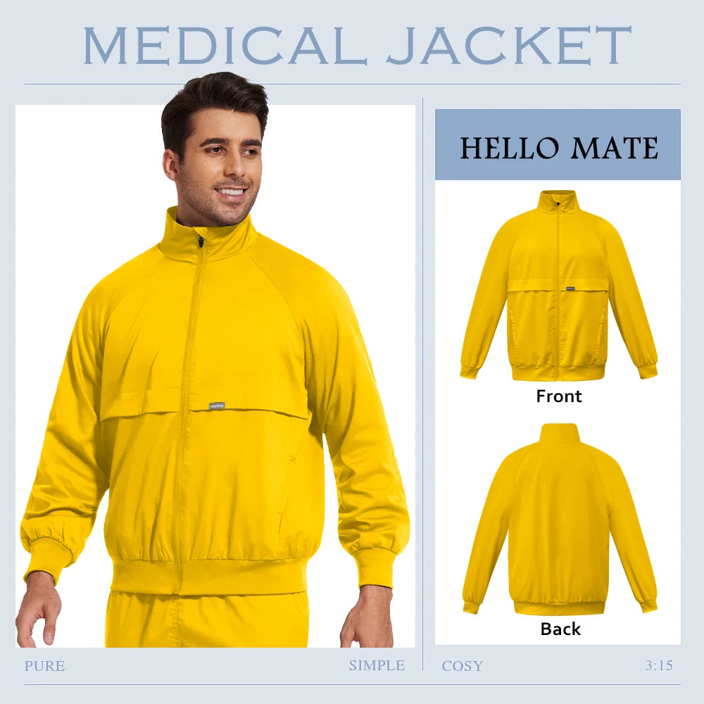 Surgical Anesthesiologist Work Jacket Beauty Spa Uniforms Fashionable High Quality Pocket Nurse Coat Medical Scrub Top Women Men