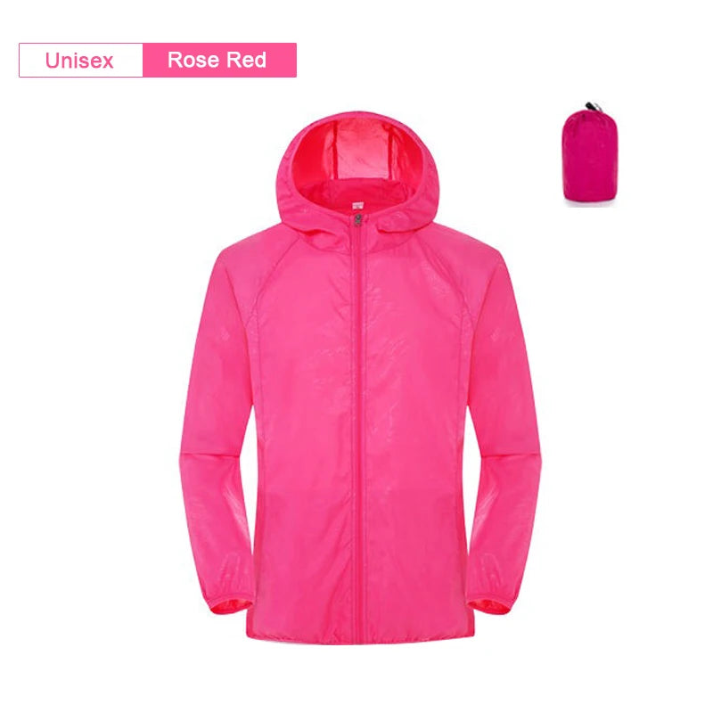JNLN Camping Rain Jacket Men Women Waterproof Sun Protection Clothing Fishing Hunting Clothes Quick Dry Windbreaker With Pocket