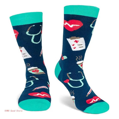 Hospital Appliance Cotton Socks Funny Stethoscope Doctor Nurse Hosiery
