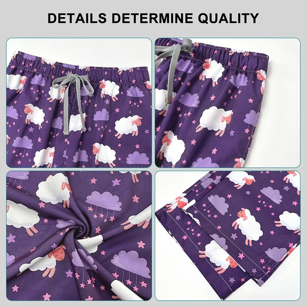 Print Scrub Sets Stretch Comfortable Scrubs Womens V-Neck Mens Scrub Uniforms Hospital Printing Nurse Doctor Medical Scrubs Sets